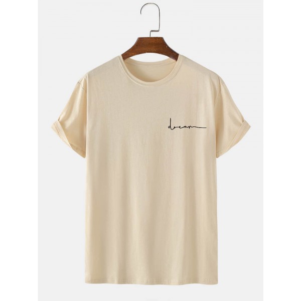 Mens 100% Cotton Character Print Crew Neck Short Sleeve T-Shirt 