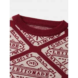 Mens Graphics Knitting Pullover Long Sleeve Casual Sweaters