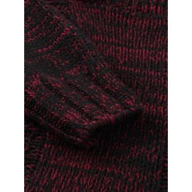 Mens Solid Color Knitted Long Sleeve Hooded Sweaters
