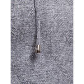 Mens Warm Simple Solid Color Knitted Hooded Sweaters With Pocket