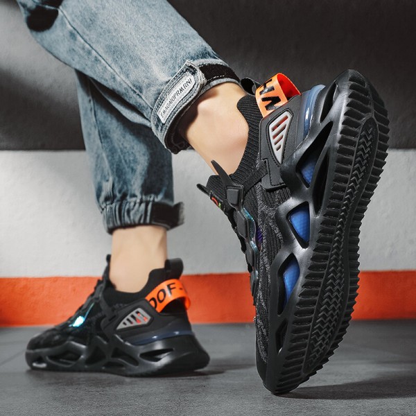 Men Breathable Knitted Fabric Running Sport Casual Sneakers 